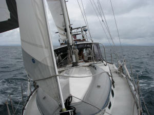View from Bow Looking Aft, under sail
