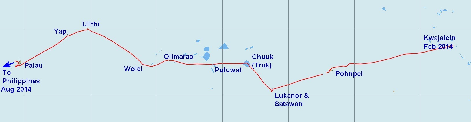 Micronesia from Marshall Islands to Palau