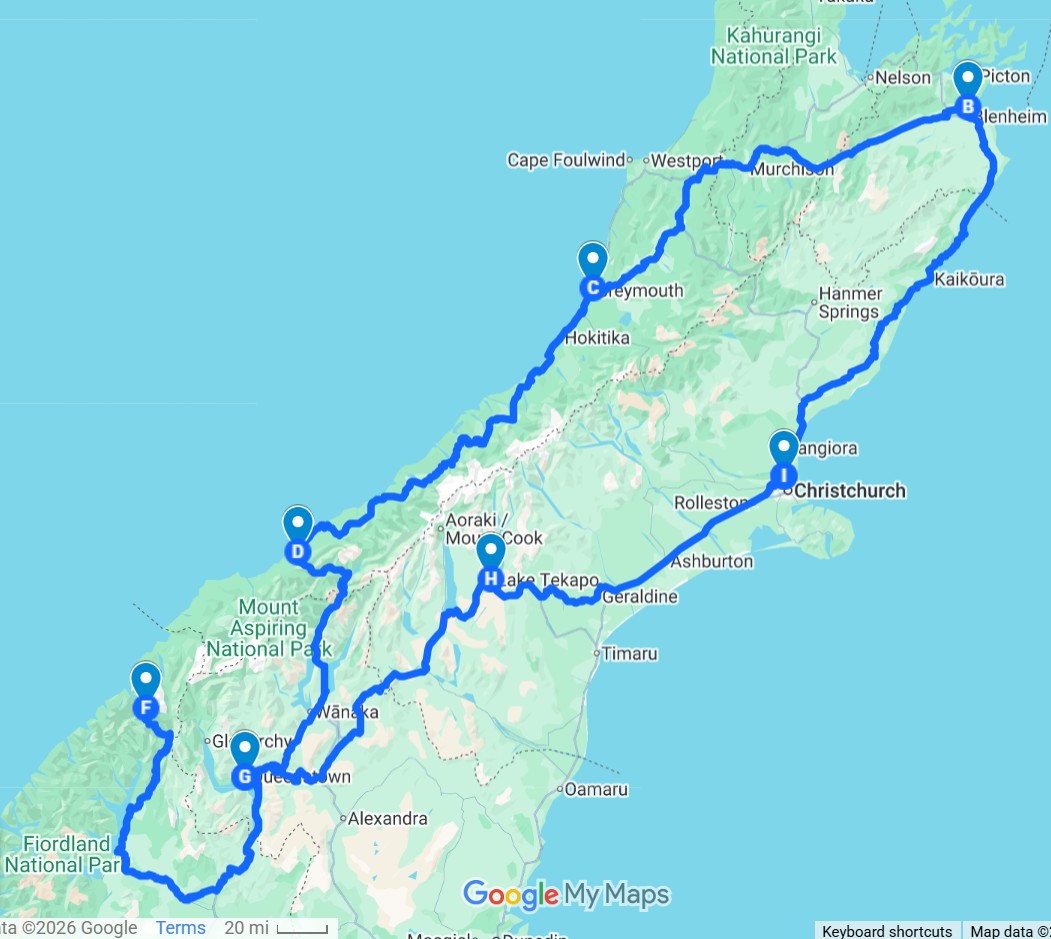The First 2 Weeks, Our Circuit of the South Island