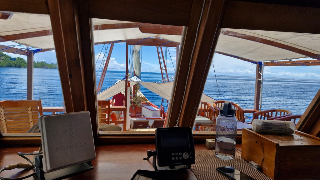 View from the pilothouse of Gaya Baru Indah